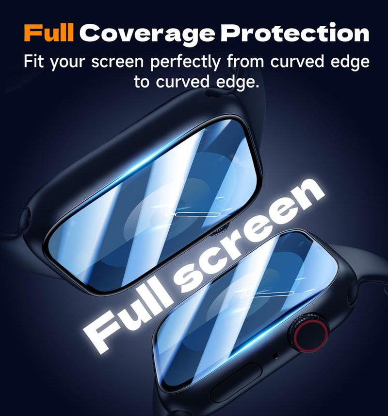 MAGIC JOHN【2 Pack】Ceramic Film Material Screen Protector for Apple Watch Series -Easy Installation,Bubbles Free, Smooth Touch, Anti-Shock, HD Clear, Full Coverage Protection